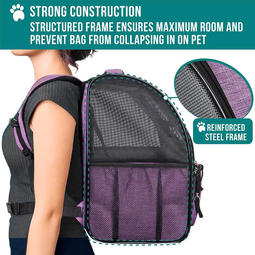 PetAmi Hunderucksack für kleine grosse Katze, Haustier, Welpen, belüfteter Haustier-Wanderrucksack,