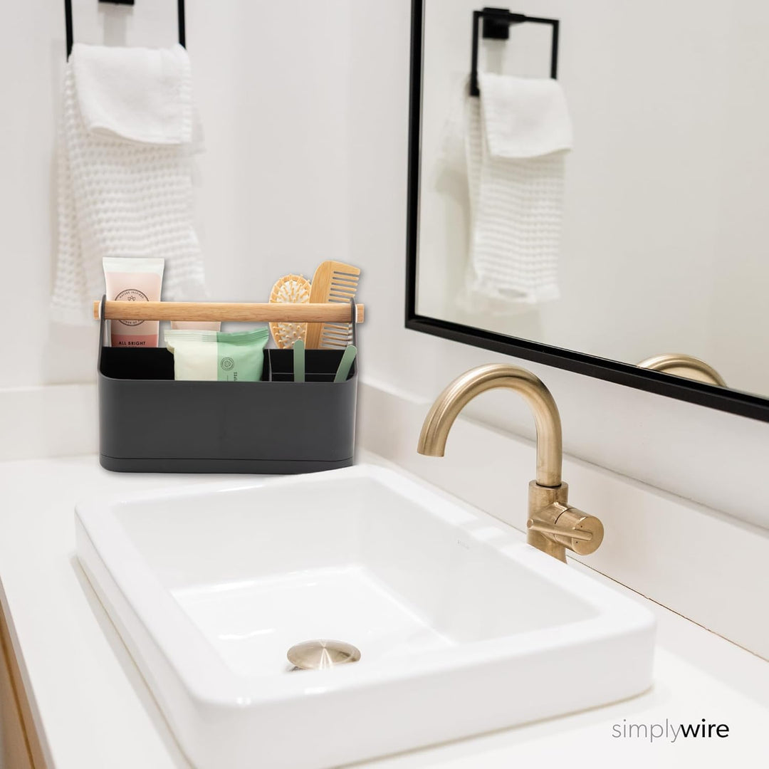 simplywire – Make-up-Organizer – Badezimmer-Caddy – Schwarz, Schwarz