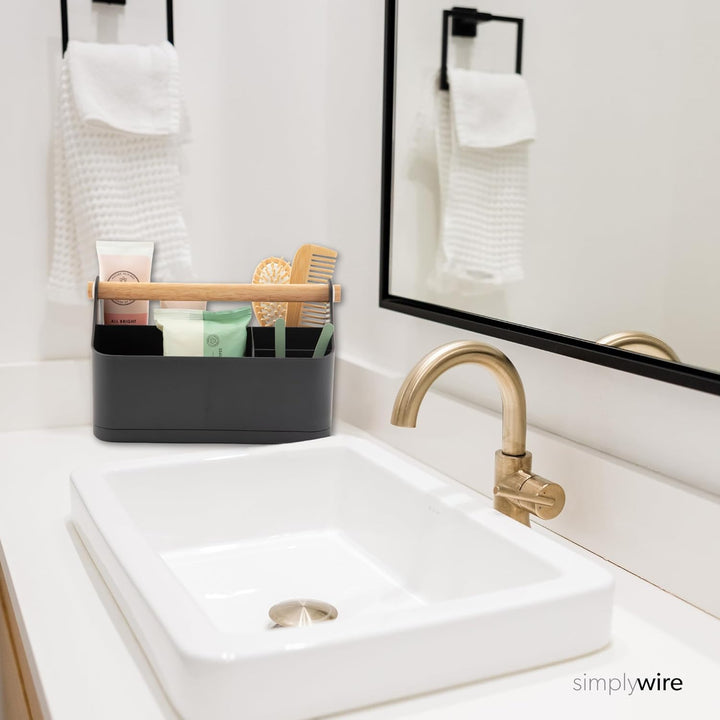 simplywire – Make-up-Organizer – Badezimmer-Caddy – Schwarz, Schwarz