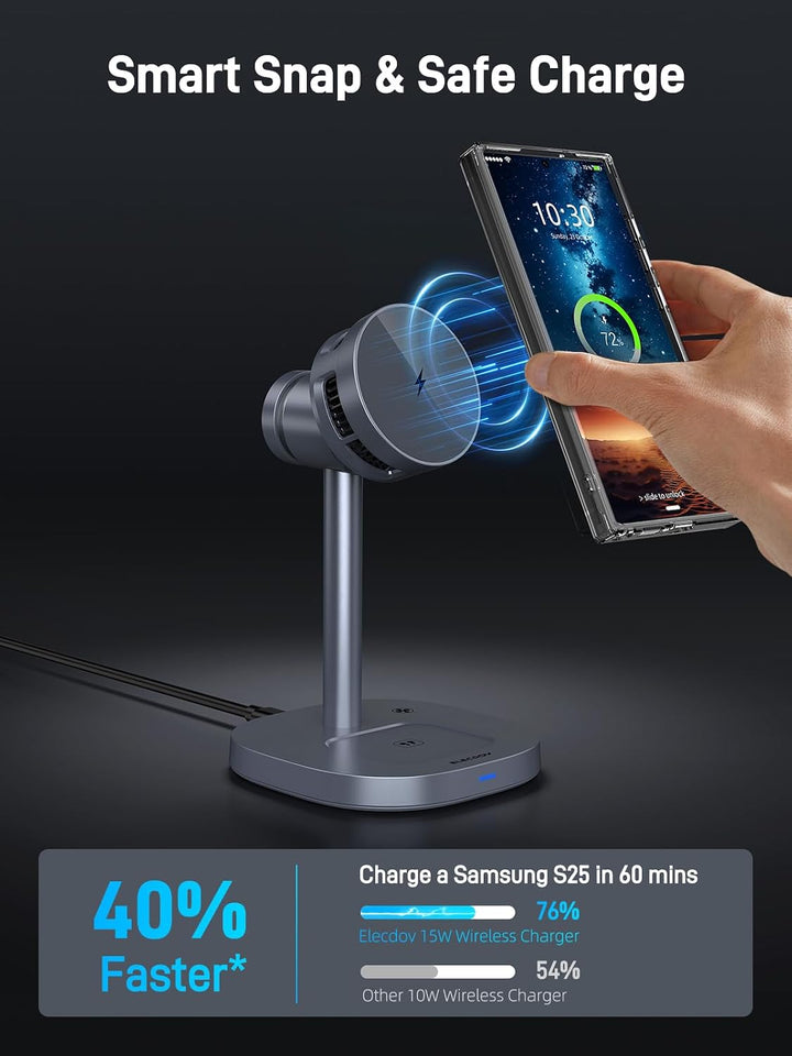 Qi2 Mag Safe Ladestation für Samsung Galaxy S26 Ultra/S25/Z Fold 7, Qi2 Zertifizierte Telefon-Kühlun