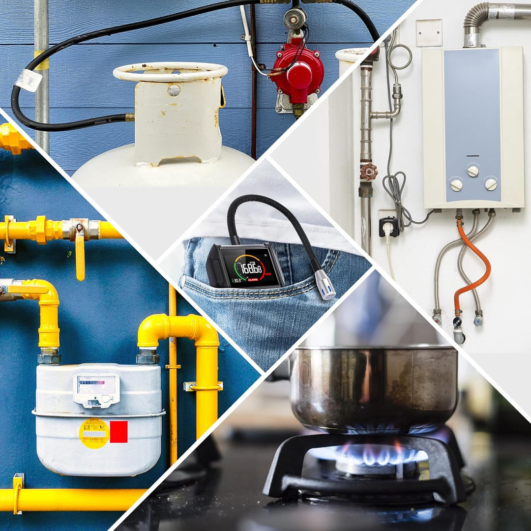 Gasmelder Erdgas Gaslecksuchgerät Tragbarer Leckdetektor MESTEK Methan Propan Butan Haushalts Flüssi