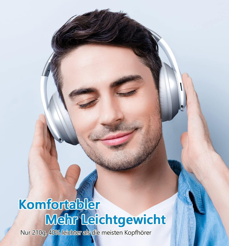 Lankey Sound Kopfhörer Kabellos Bluetooth, 60 Stunden Spielzeit, Leichter Bluetooth Kopfhörer mit 6