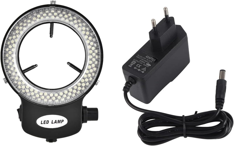 Mikroskop LED Licht, Mikroskop Kamera Ringleuchte, 144 LED Perlen Lichtquelle Helligkeit Einstellbar