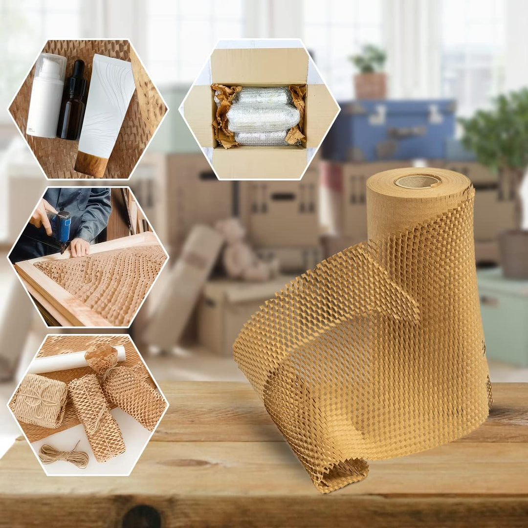 OliveBird Wabenpapier Verpackungspapier 30cmx50 meter (15m²) Verpackungsmaterial Papier Rolle Füllma