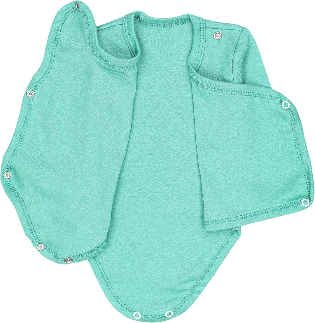 Baby Body Langarm – Wickelbody Langarm im 5er Pack aus Baumwolle für Mädchen und Jungen, Dunkelblau