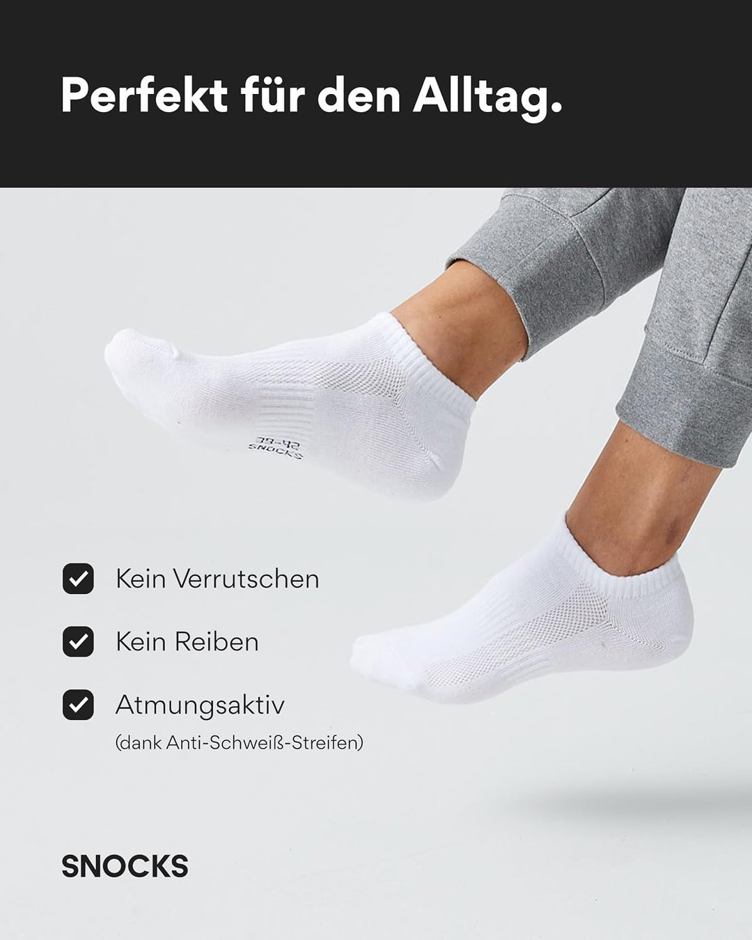 Snocks Sneaker Socken Herren &amp; Damen 6er Set Gr. 35-54 Kurze Socken Baumwolle 35-38 6x Schwarz, 35-3