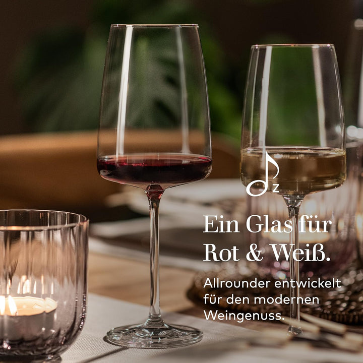 Zwiesel Glas Weinglas leicht & frisch Vivid Senses (2-er Set), filigrane Allround Weingläser, spülma
