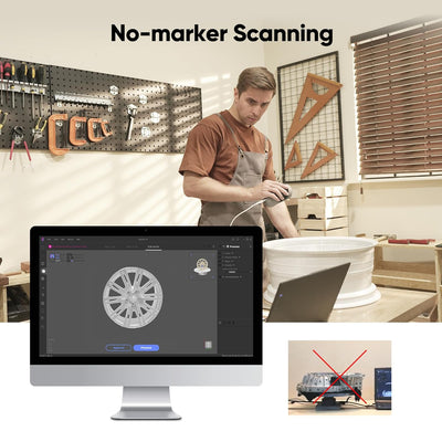 3DMakerpro 3D-Scanner Mole, 0,05 mm Genauigkeit, 10 FPS Scan-Geschwindigkeit, 3D-Scanner für Gesicht