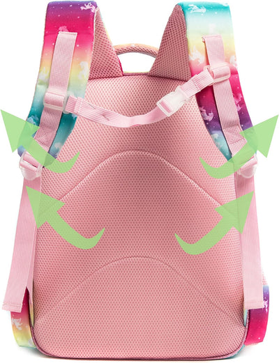 HTgroce Schulranzen Mädchen für Mädchen Pop it Rucksack Schulranzen Mädchen Set 3 in 1 mit Lunch Bag