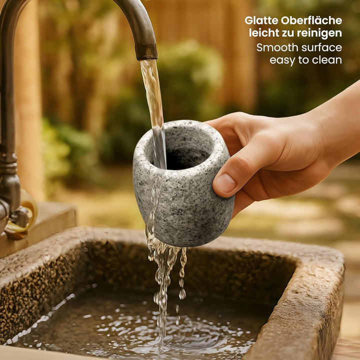 Verdampferschale Sauna aus Granit - 6,5 x 6,5 cm Sauna Ei für Mentholkristalle & Saunaöle - intensiv