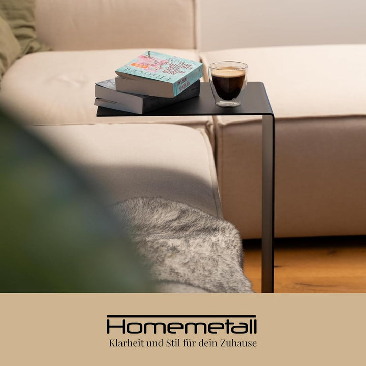 Beistelltisch C-Form aus Metall - pulverbeschichteter Couch Beistelltisch in Schwarz - Moderner Abst