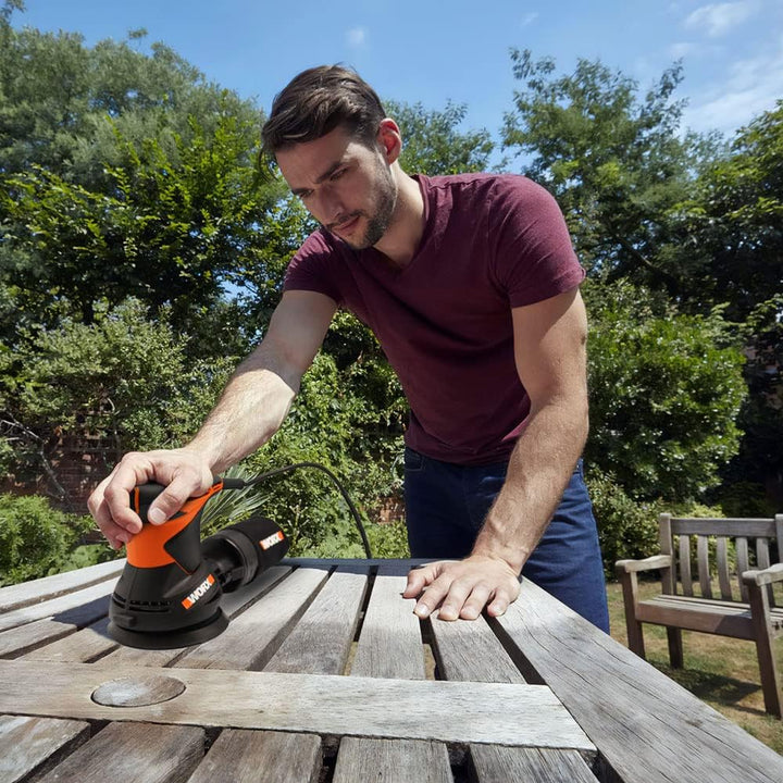WORX WX652.1 Roto-Schwingschleifer 300W - Schleifdurchmesser 125 mm - Schleifen auf Vielzahl von Mat