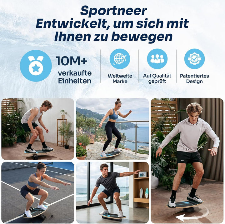 Sportneer Surfin Balance Board Erwachsene 8-in-1, Sicher, rutschfest 200 KG | Gleichgewichtstrainer
