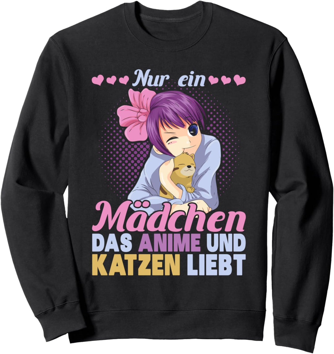 Kawaii Manga Katze Haustier Japanisches Anime Mädchen Sweatshirt