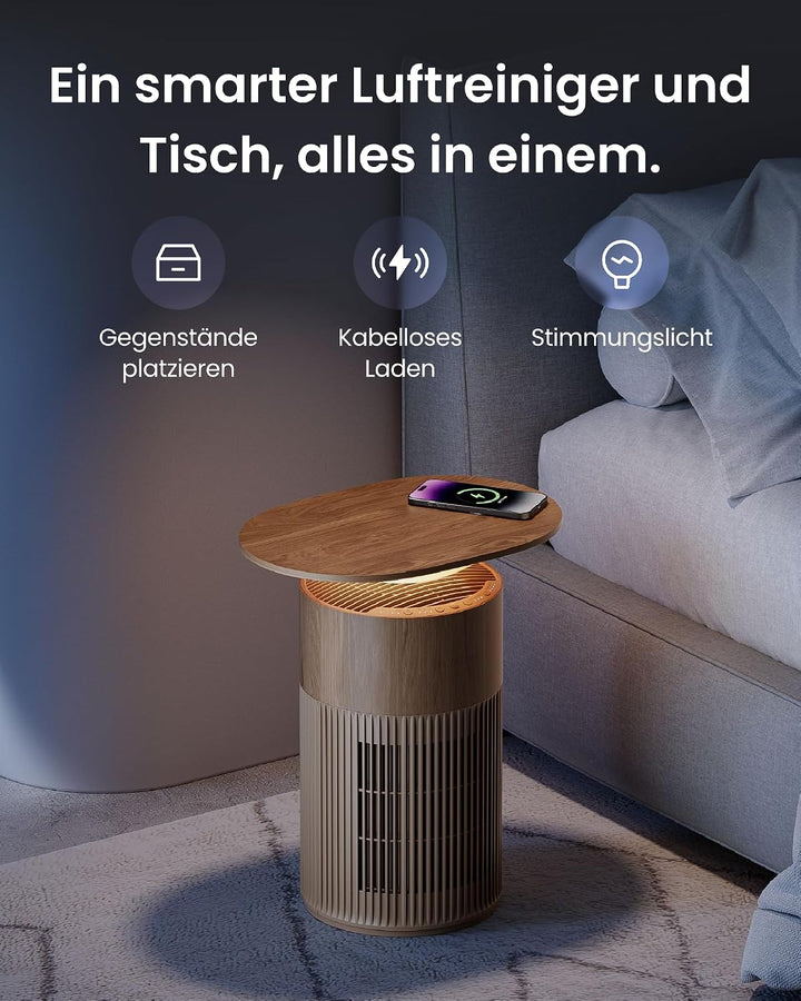 SwitchBot Luftreiniger mit App-Steuerung und Nachtlicht, CADR 400m³/h bis zu 83㎡ Zimmer, HEPA-Filter