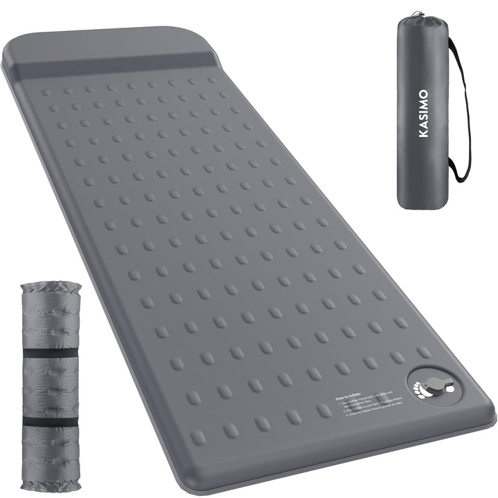 KASIMO Isomatte Selbstaufblasend Camping Matratze, R-Wert 9,5 Ultra-Dicke Memory-Foam Schlafmatte mi