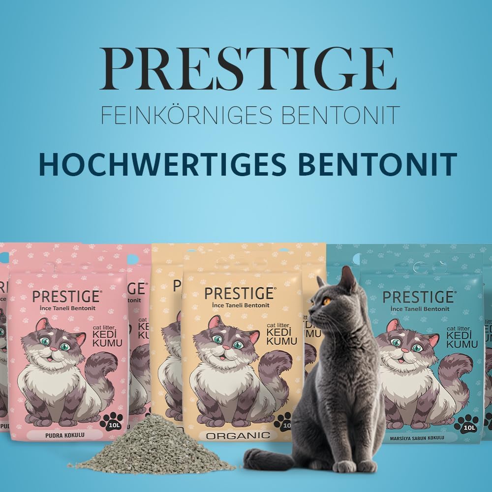 Prestige Katzenstreu - Geruchsneutralisierende Klumpstreu für Katzen - Staubfreies Katzenstreu - Nat