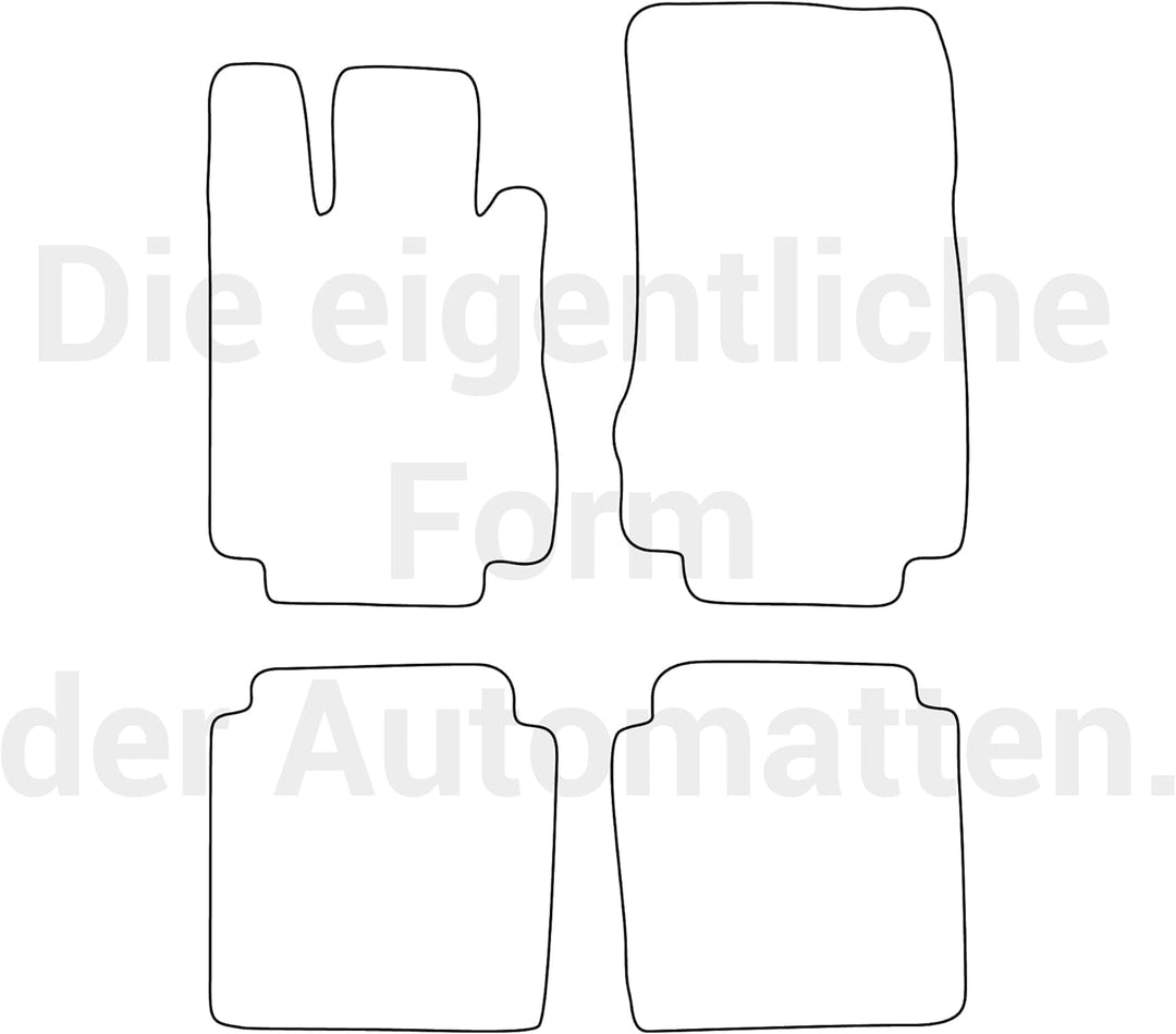 moto-MOLTICO Fussmatten Auto Velours Autoteppiche Schwarz Automatten Set 4-teilig passend für Merced