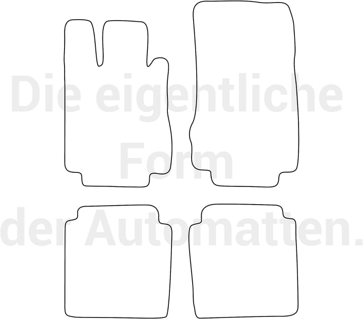 moto-MOLTICO Fussmatten Auto Velours Autoteppiche Schwarz Automatten Set 4-teilig passend für Merced
