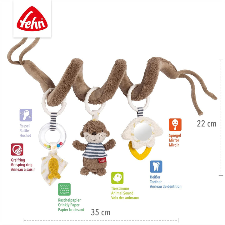 Fehn Otter Aktivitäty-Spirale, Motorikspielzeug mit Lernfunktionen zum Berühren, Fühlen und Spielen,