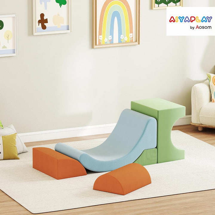 AIYAPLAY Schaumstoff Bausteine Kinder 5er-Set Softbausteine Grossbausteine Klettern Riesenbausteine