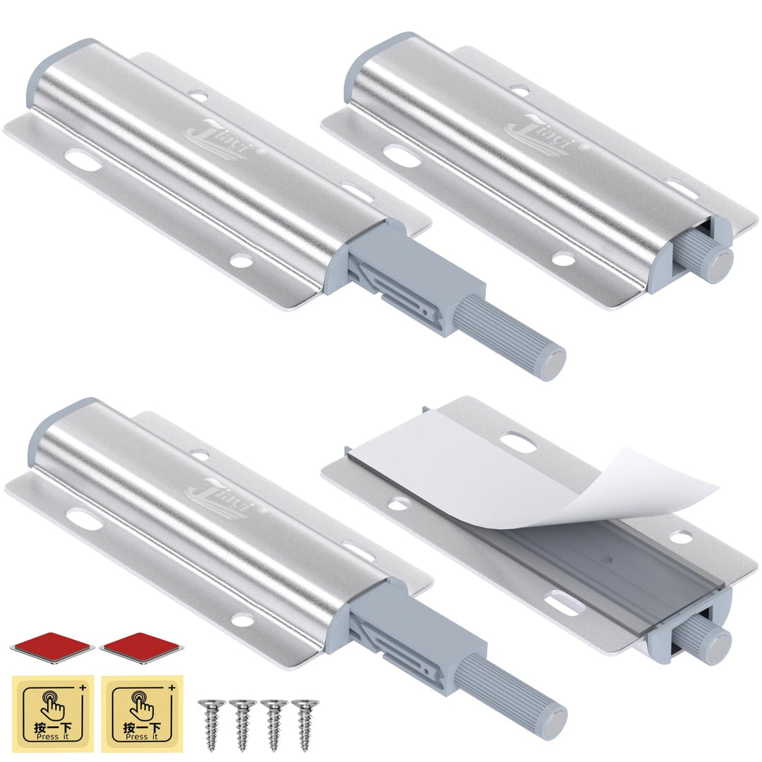 Drucktüröffner Push to Open Magnet Jiayi 4 Stück Schrank Türöffner Tip On für Türen Möbel Schubladen