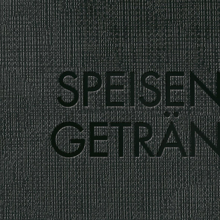 SIGEL SM131/5 Speisekarten-Mappen mit Buchschrauben-Bindung für A4, 5-er Pack, schwarz mit edler Lei