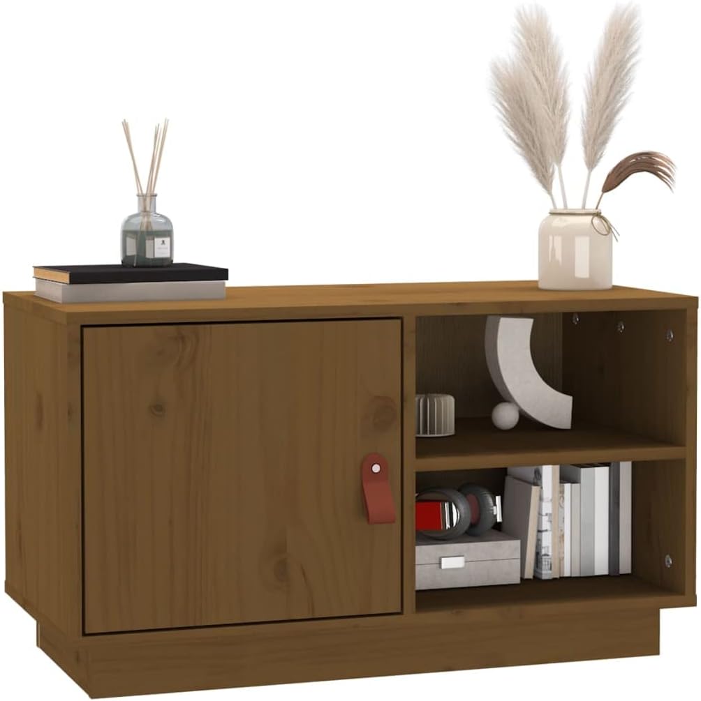 TV Schrank, TV Lowboard mit 1 Tür und 2 offenen Fächern, Fernsehtisch, Fernsehschrank, TV-Tisch, TV