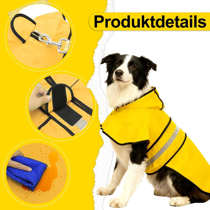 Reflektoren Hunderegenmantel-Hunde Wasserdichter Regenmantel mit Kapuze, Haustier Outdoor-Aktivitäte