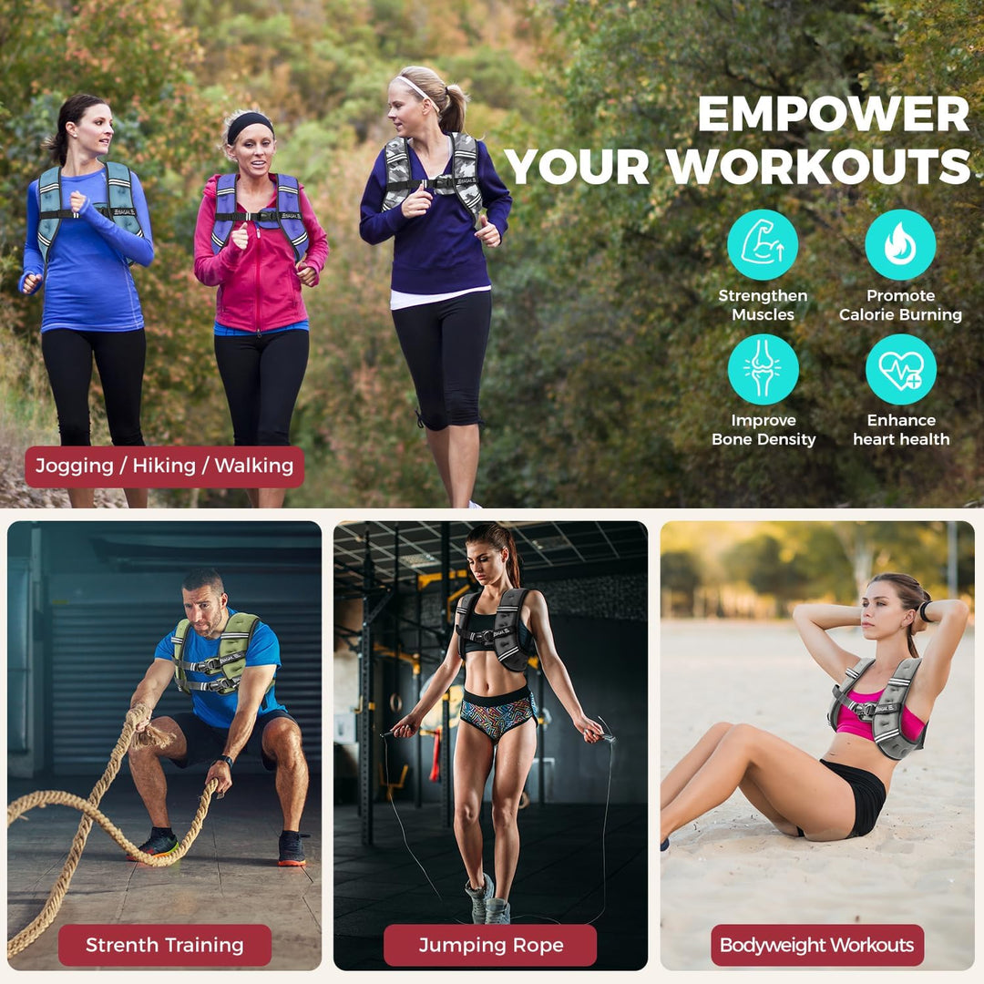 BAGAIL Gewichtsweste für Krafttraining, Brustgrösse Verstellbar, Praktische Tasche, mit Eisensand Ge