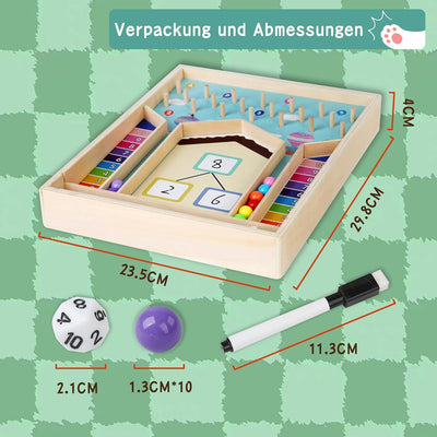 Fullware Mathematik Lernspielzeug - Lernbrett zur Addition und Zerlegung innerhalb von 10, Holz Mont