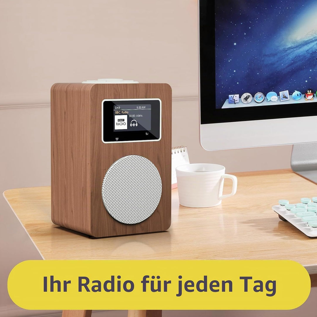 MangoKit MD4 DAB Radio mit Bluetooth,DAB Plus Digitalradio,UKW Radio,Küchenradios,Netz- und Batterie