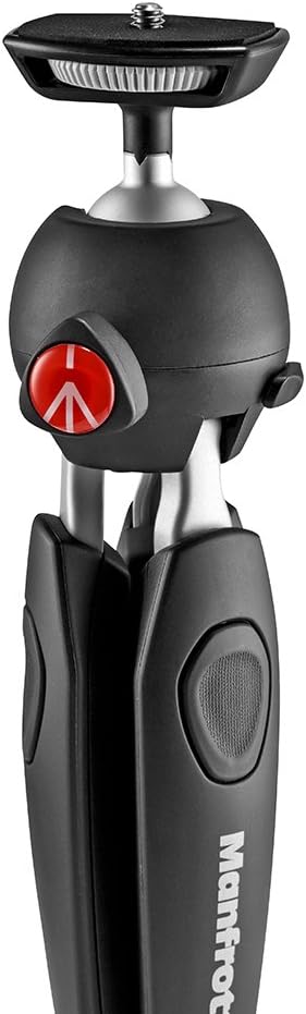 Manfrotto MTPIXIEVO-BK Pixi Evo Mini-Stativ (2 Segment) schwarz & MCLAMP Smartphone Halterung schwar