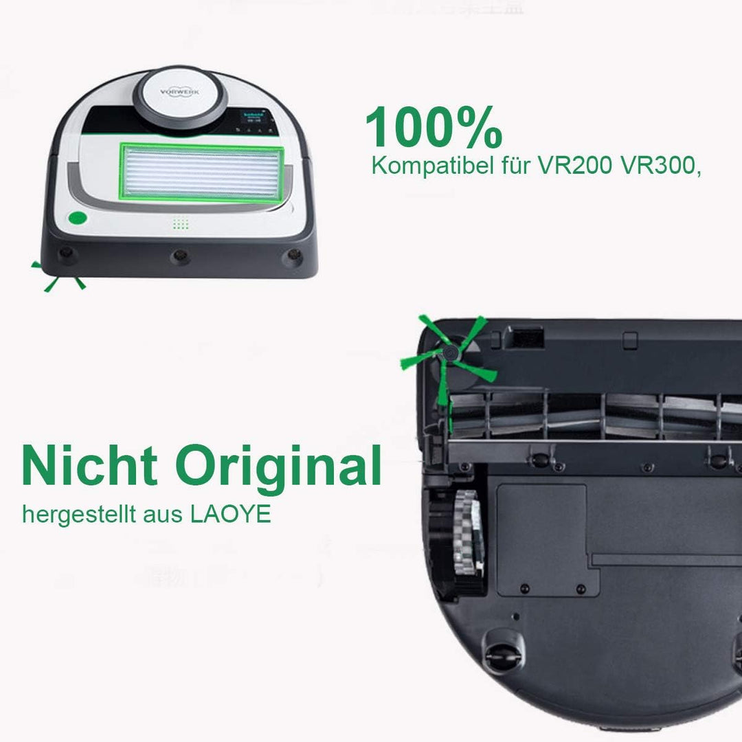 9 Stück Zubehör für Vorwerk Kobold VR200 VR300 Saugroboter - Ersatzteile 4 HEPA Allergiefilter, 4 Se