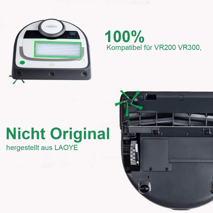 9 Stück Zubehör für Vorwerk Kobold VR200 VR300 Saugroboter - Ersatzteile 4 HEPA Allergiefilter, 4 Se