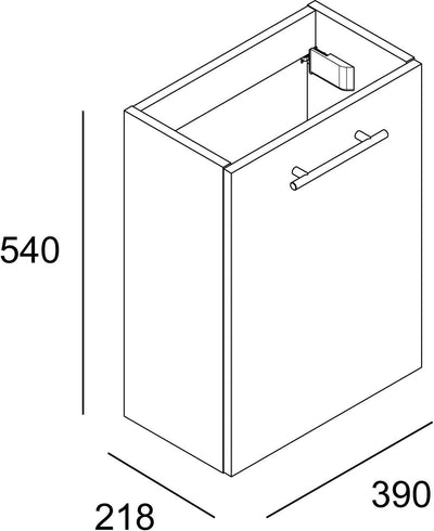 Cygnus Bath Mini Waschtisch, mit 1 Tür Absenkautomatik 40x22x48 cm Brillo lacado - Blanco, Brillo La