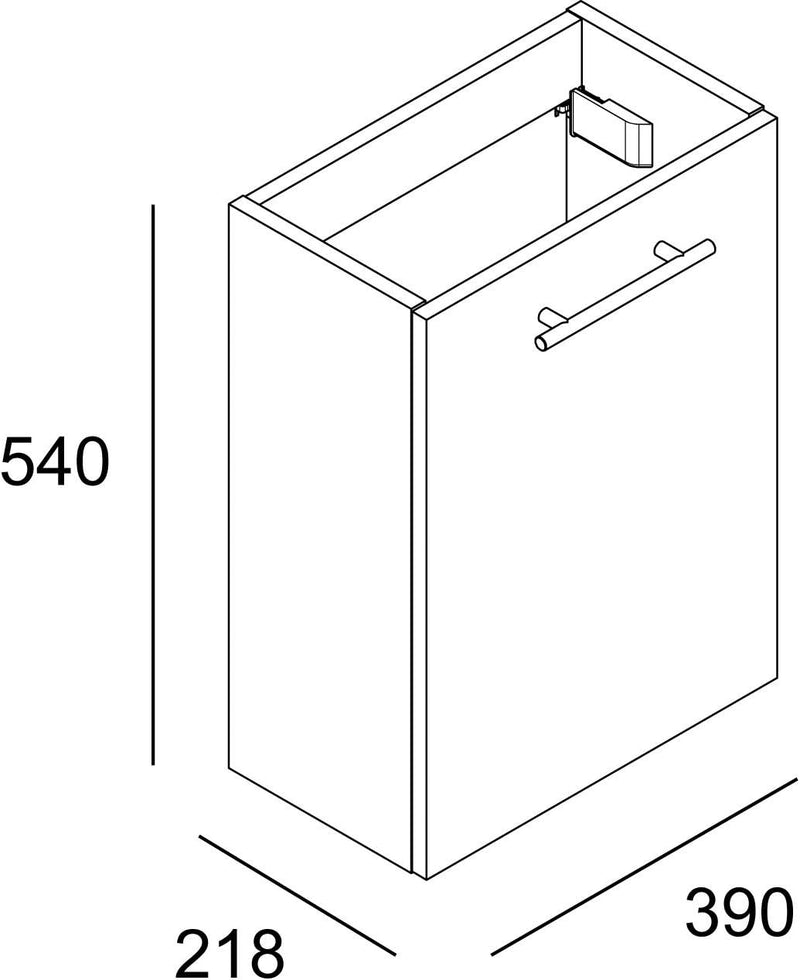 Cygnus Bath Mini Waschtisch, mit 1 Tür Absenkautomatik 40x22x48 cm Brillo lacado - Blanco, Brillo La