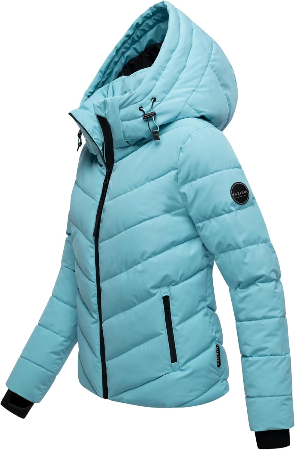 MARIKOO Damen Winterjacke warme Steppjacke mit abnehmbarer Kapuze Samuiaa XVI XS-3XL XS Sky Blue, XS