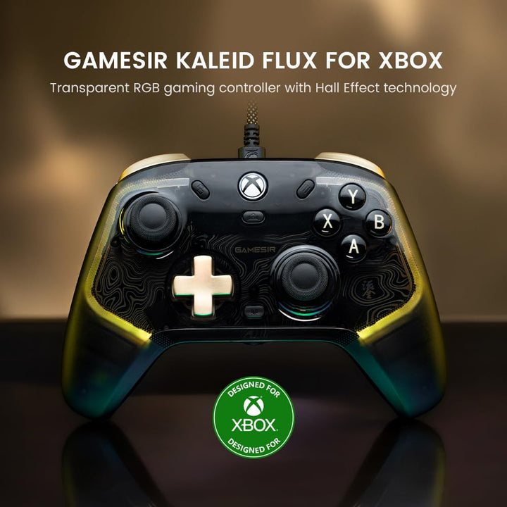 GameSir Kaleid Flux Transparent Wired Controller- Gaming Controller Officially Licensed for Xbox Ser