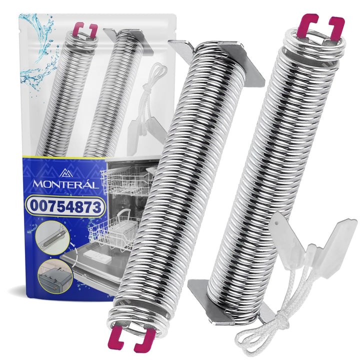 Reparaturset Feder in Rosa und Seilzug für Tür Geschirrspüler mit dem Originalcode 00754873 754873 f