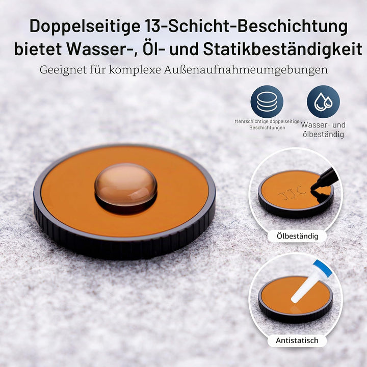 JJC Black Diffusion 1/2 Filter Kompatibel mit DJI Osmo Action 5 Pro Action 4 Action 3 Kamera, 1/2 Bl