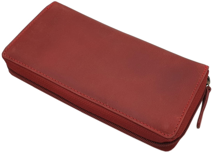 myledershop Grosse Vollrindleder Damen Geldbörse/Geldbeutel/Portemonnaie/Geldtasche/Portmonee rundhe