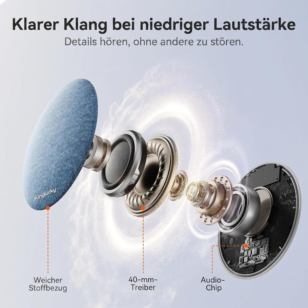 Kinglucky X50 Kissenlautsprecher Bluetooth Pillow Speaker für unter dem Kopfkissen, mit Weissem Raus