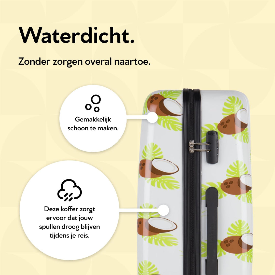 Handgepäck Koffer mit 4 Rollen 53x35x20cm - Hartschalen Kabinentrolley - Zahlenschloss - 33L - Crazy
