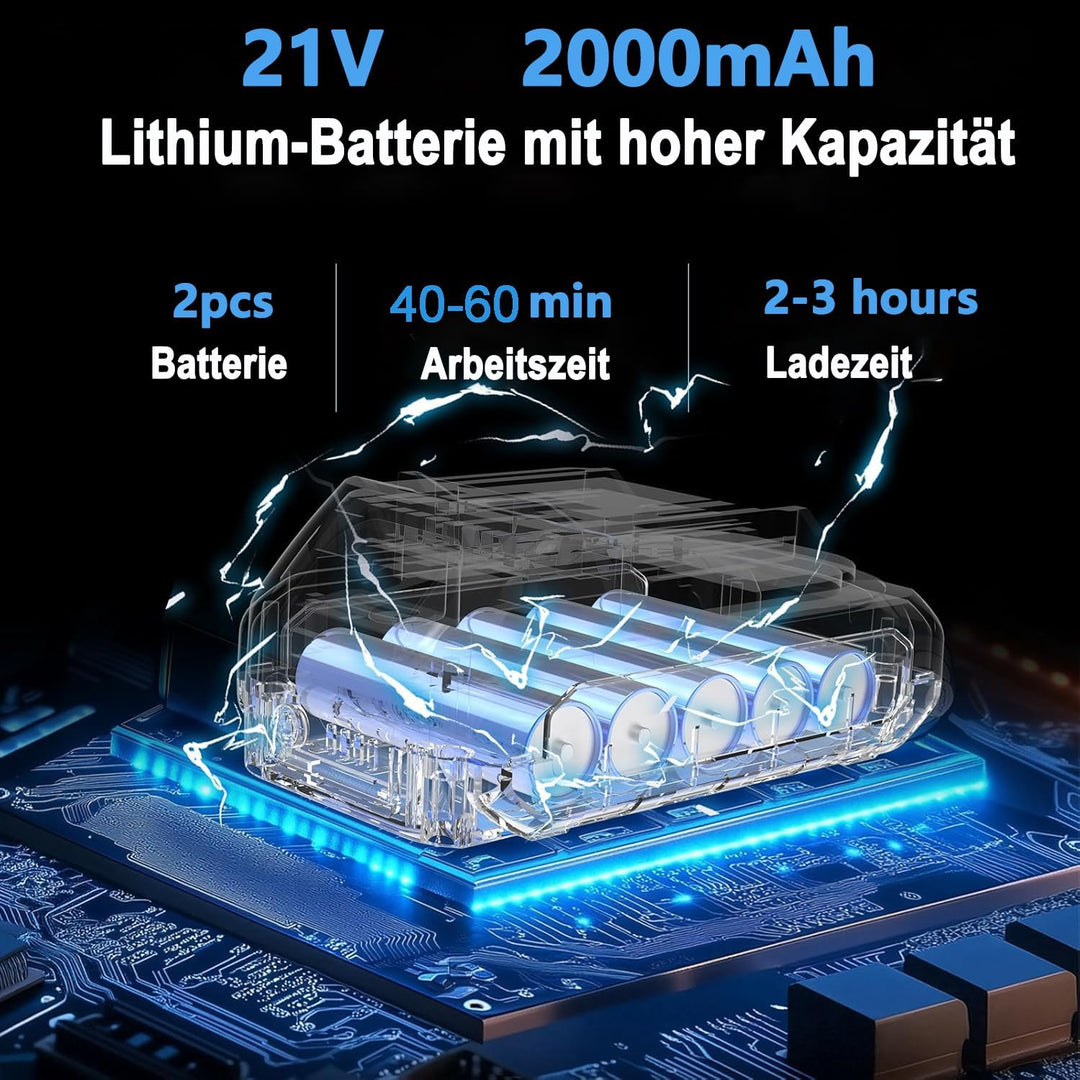 Akku Rasentrimmer für Makita 18V Akkus,4-in-1 Elektrischer Freischneider &amp; Motorsense mit 2X 2.0Ah B