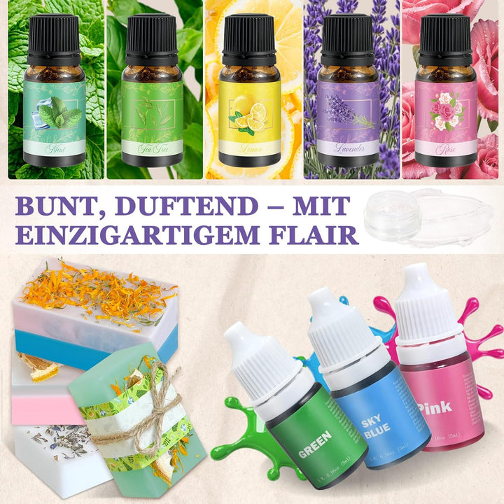 Vezerd Seife Selber Machen, Kreative Bastelset Erwachsene DIY Set | Seifenherstellung mit Seifenform