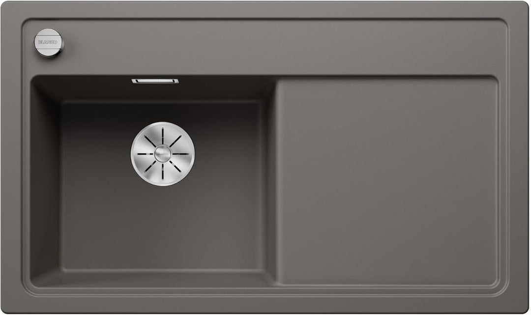 BLANCO ZENAR 45 S | SILGRANIT vulkangrau | Einbauart: Einbau von Oben | Hauptbecken links | mit Abla