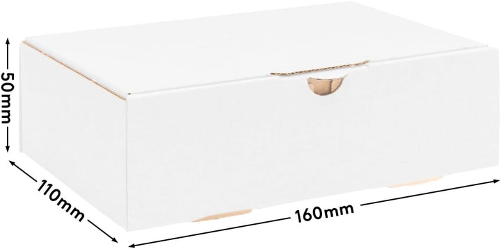 500 Maxibriefkartons Versandkartons Faltschachtel Faltkarton Maxibrief 160 x 110 x 50 mm, Weiss, MB-