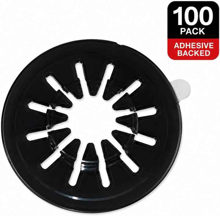 Dragon Trading CD-/DVD-Hubs mit selbstklebender Rückseite, Rosetten, Schwarz, 100 Stück