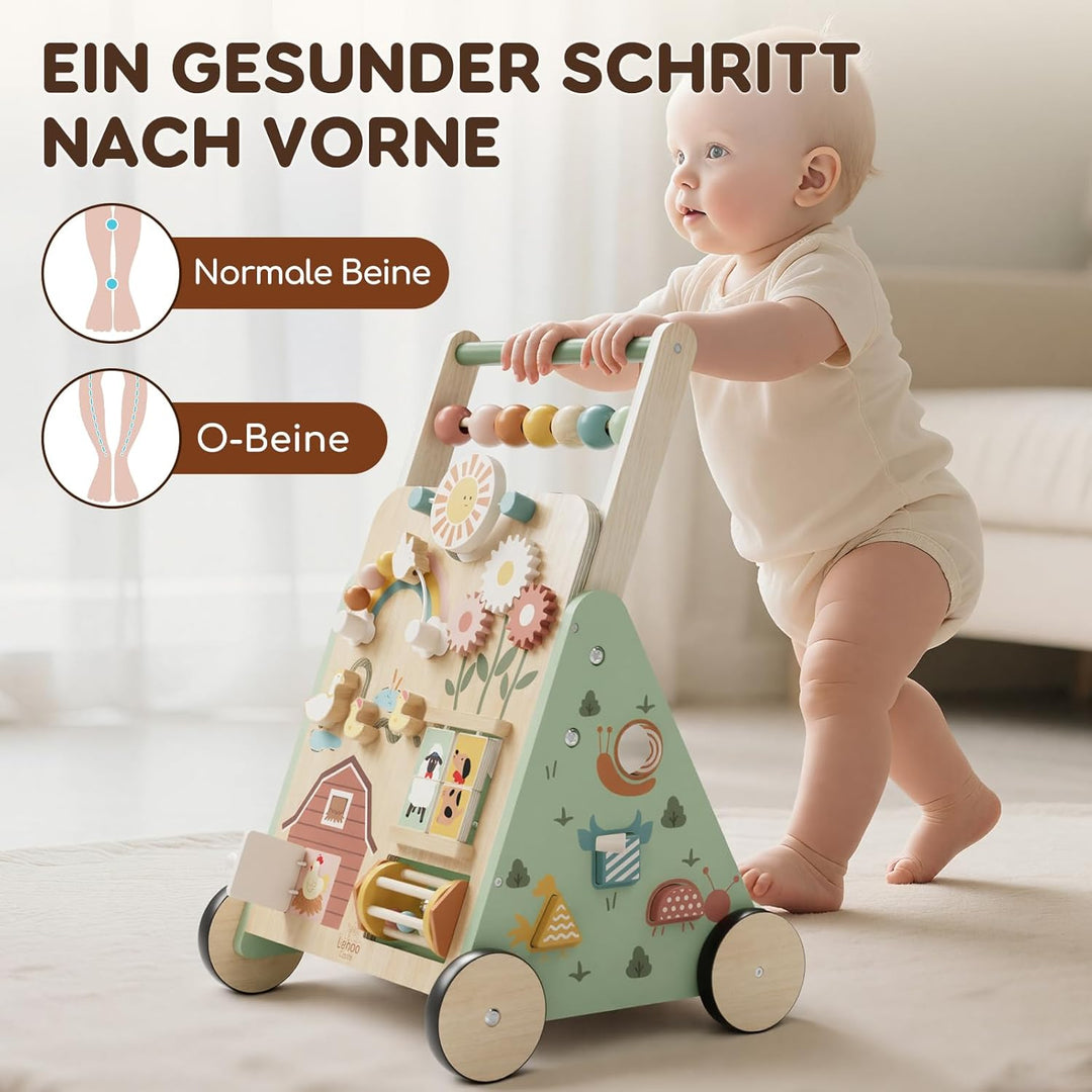 Lauflernwagen, Bauernhof Lauflernhilfe mit 10-in-1 Activity Center, Gehhilfe Baby, Lauflernwagen Hol